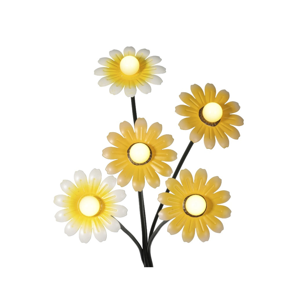 Solar LED Sunflower Garden Stake 23" Yellow