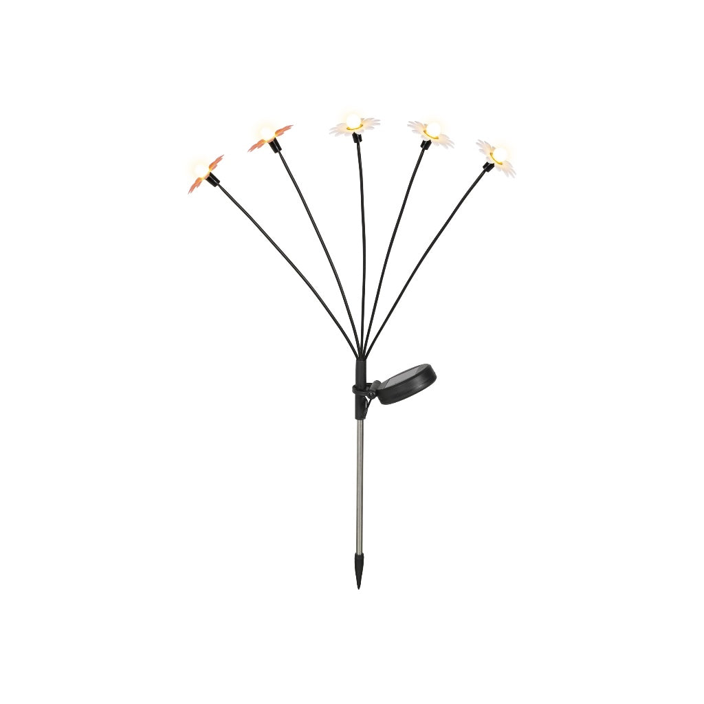 Solar LED Sunflower Garden Stake 23" Pink & White