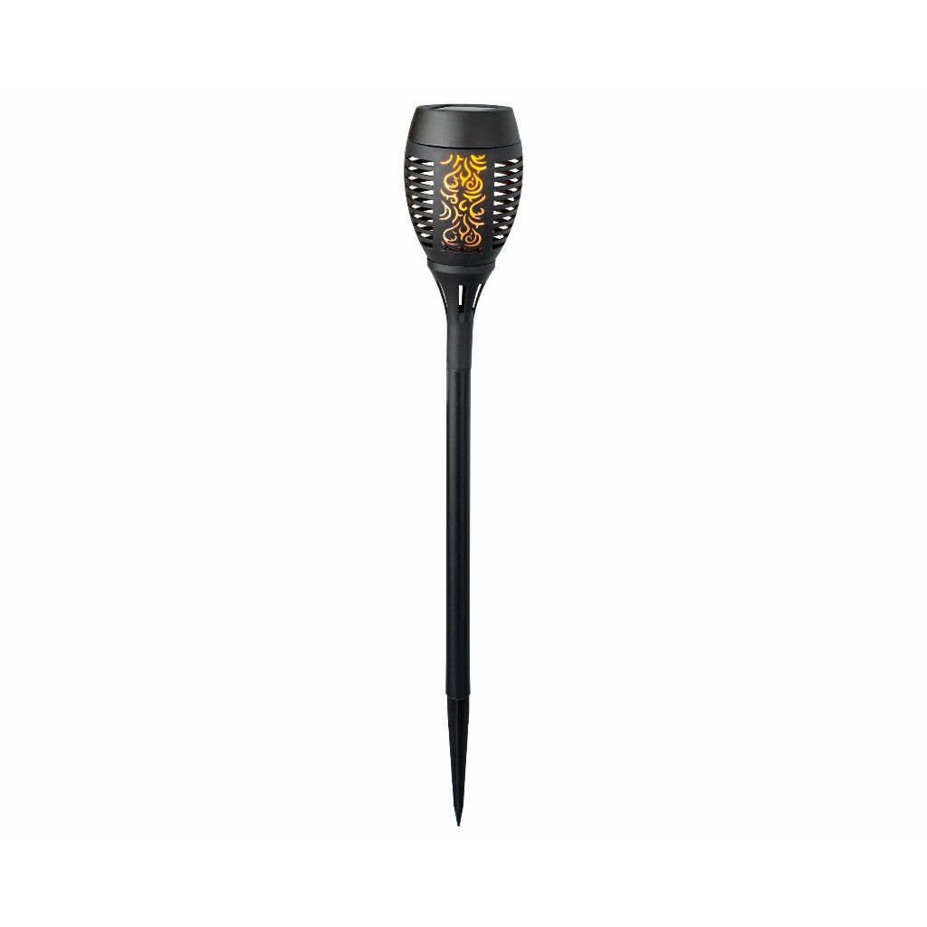 Solar LED Flame Effect Path Torch 19" Black