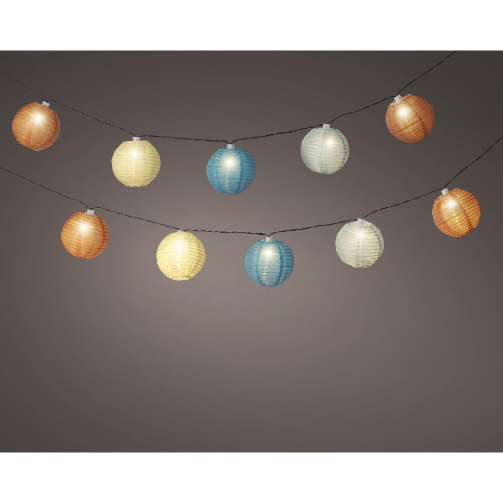 Solar LED 'Paper Lantern' String Lights 14.5'