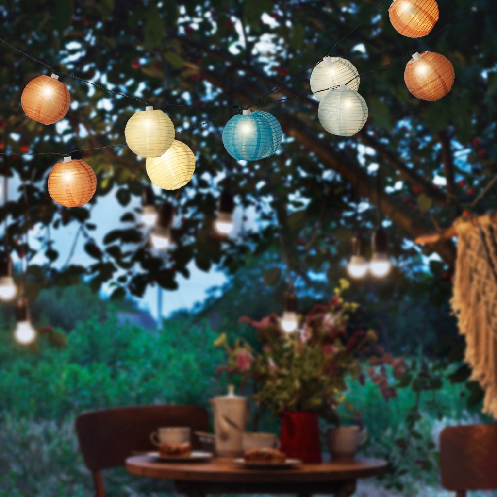 Solar LED 'Paper Lantern' String Lights 14.5'