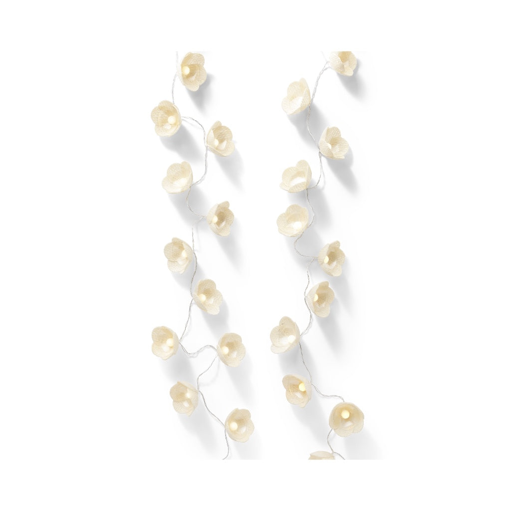Outdoor LED Flower String Light Cream