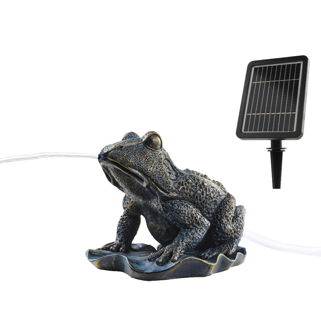 Outdoor Solar Powered Frog Fountain