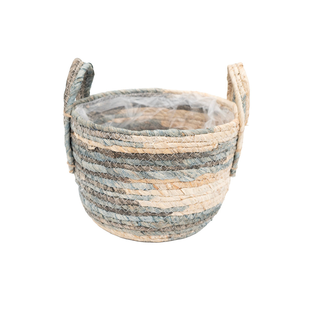 Woven Seagrass & Cotton Basket