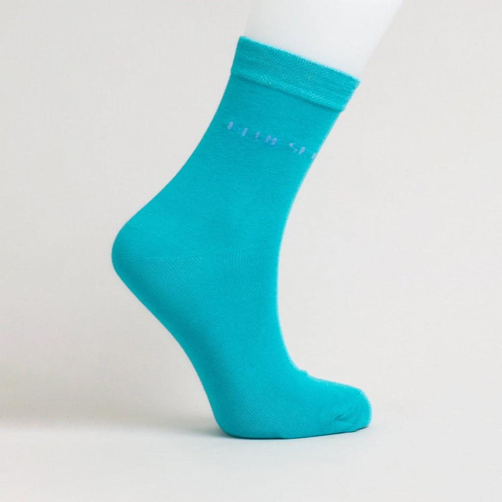 Ladies Bamboo Dress Sock Turquoise