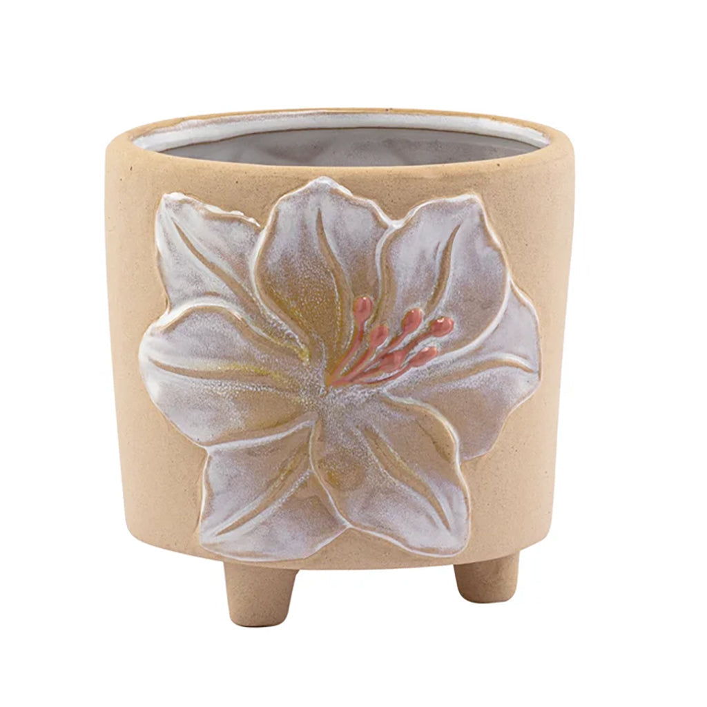Yellow White Hibiscus Planter