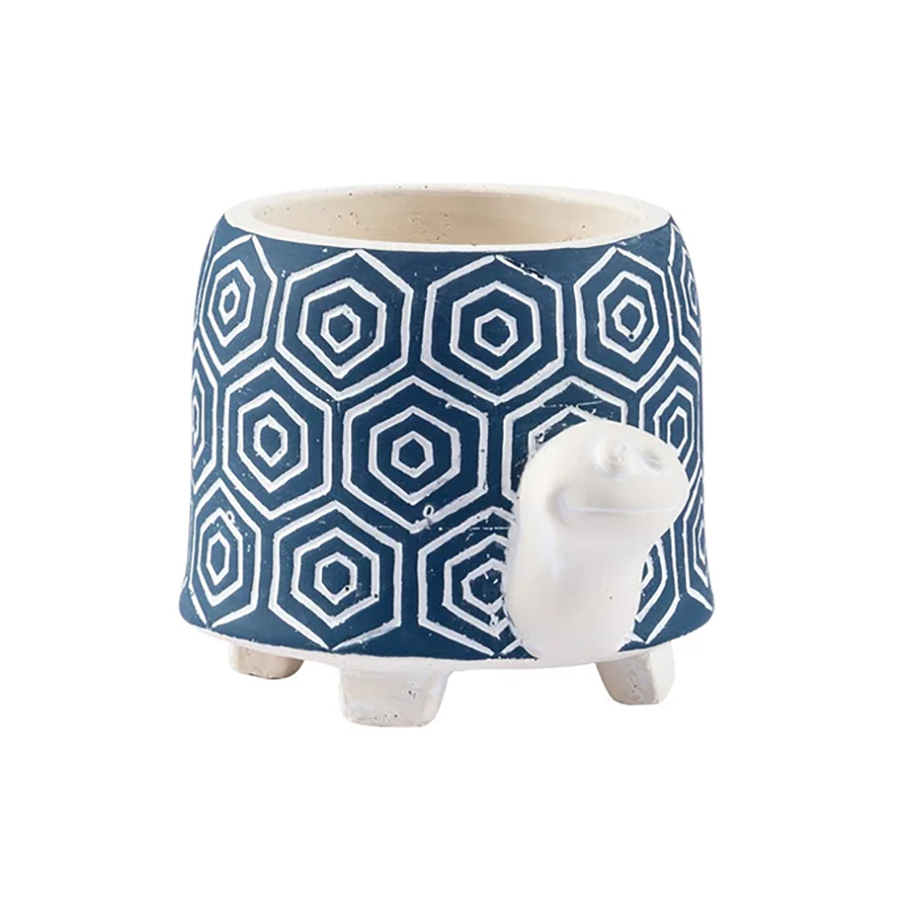 Blue White Turtle Planter