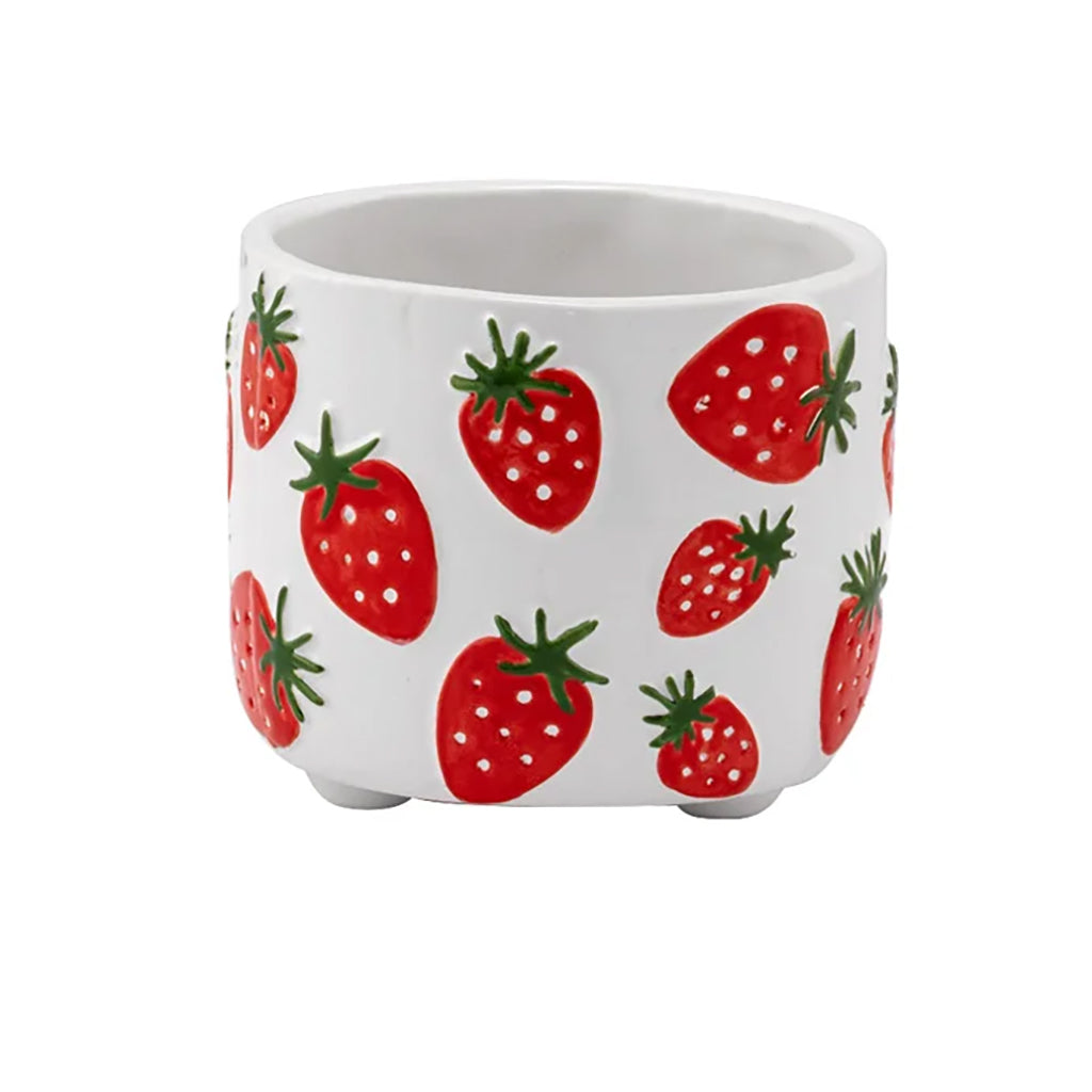 White Pot With Strawberries