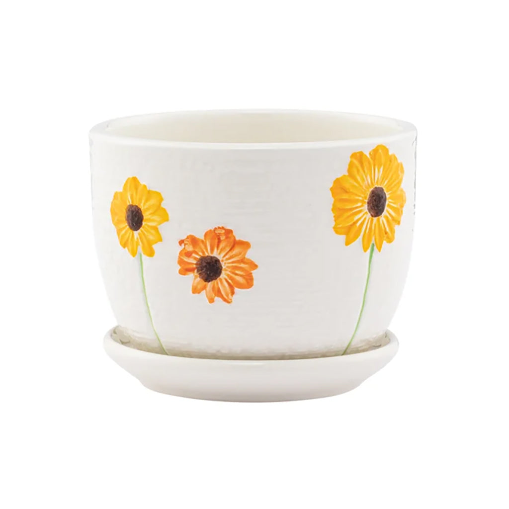 Sunflower Planter with Saucer