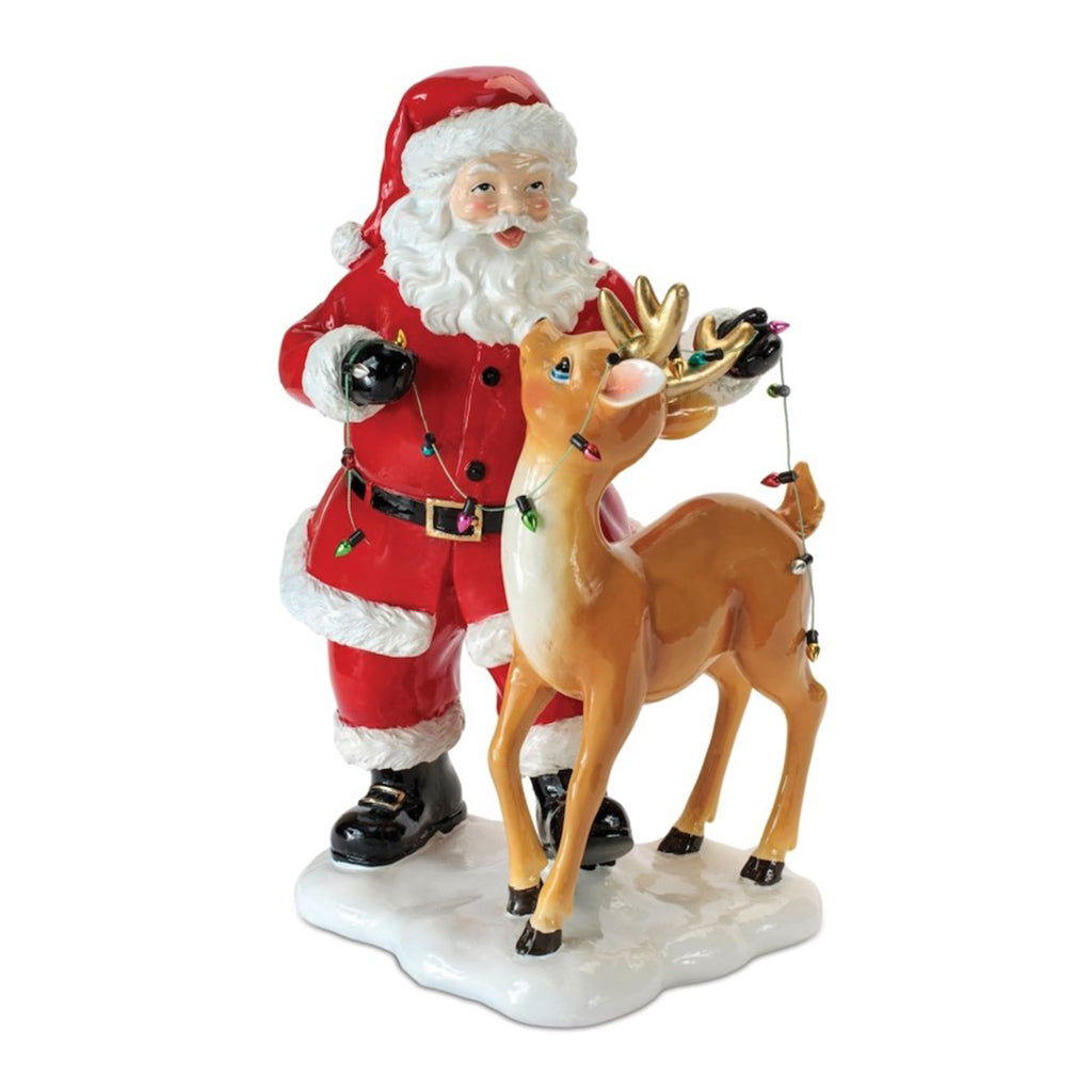 Santa with Deer 12"