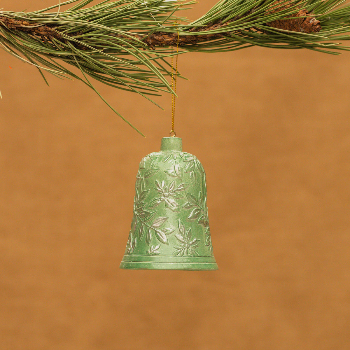Bell Green Ornament 4"