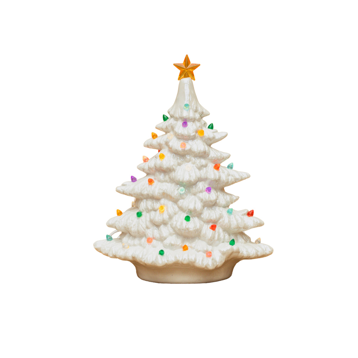 White Ceramic Christmas Tree 11"