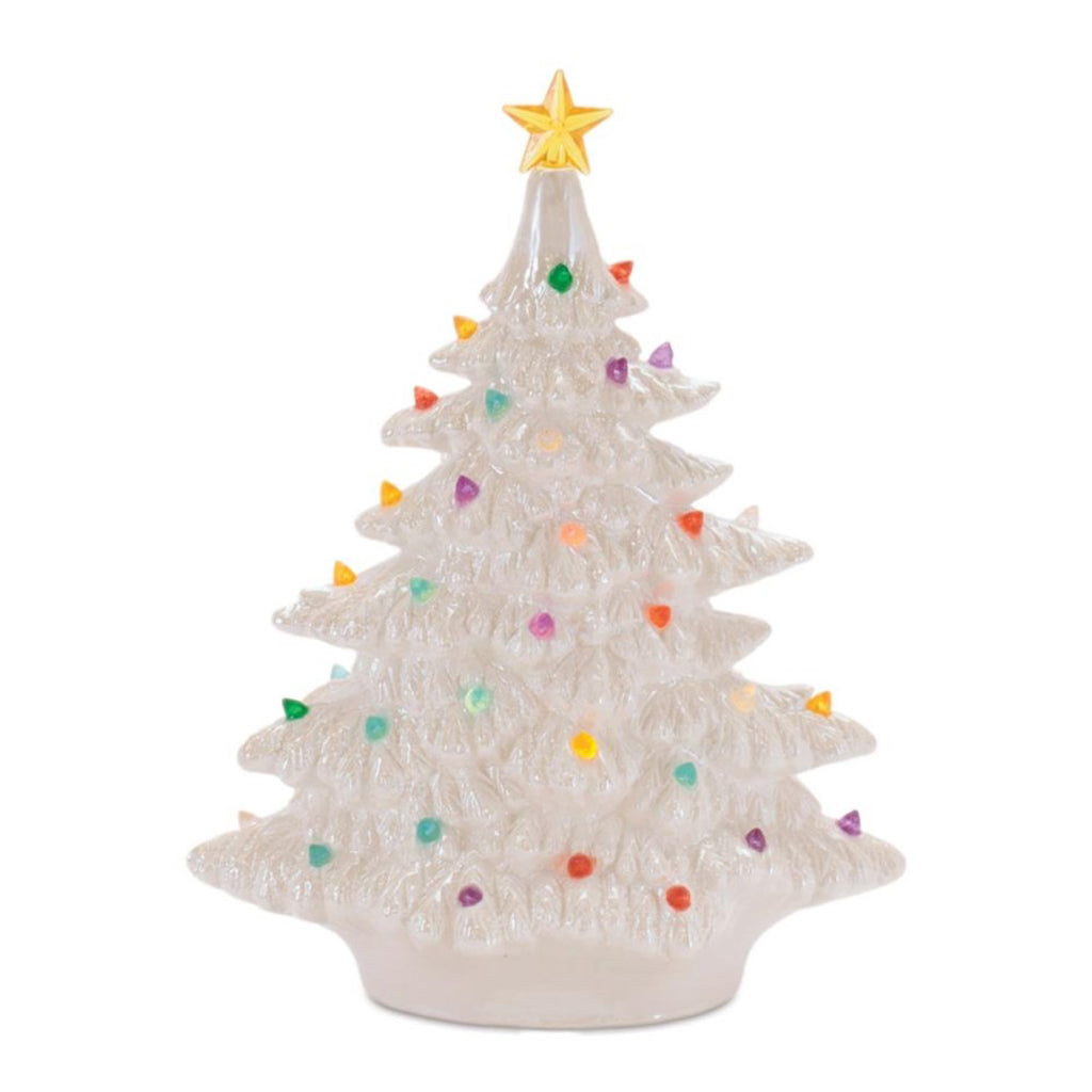 White Ceramic Christmas Tree 11"