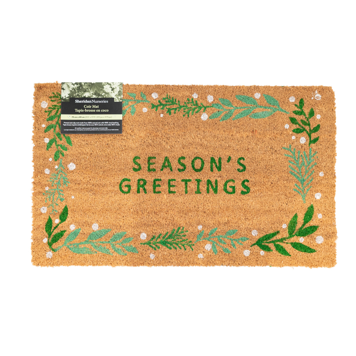 Season's Greetings Coir Mat