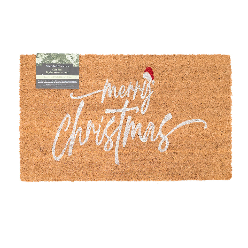 Merry Christmas Hat Coir Mat