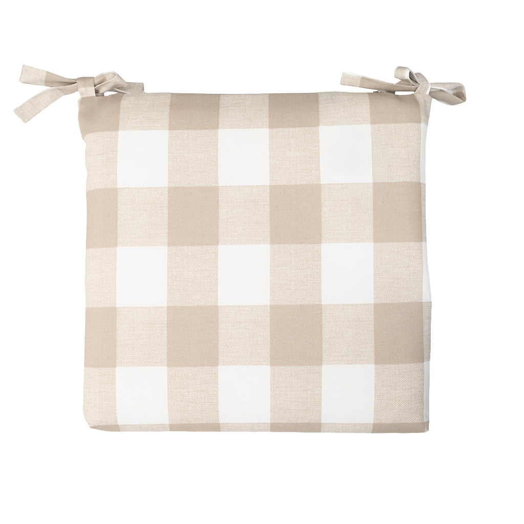 Taupe Check Outdoor Chair Pad