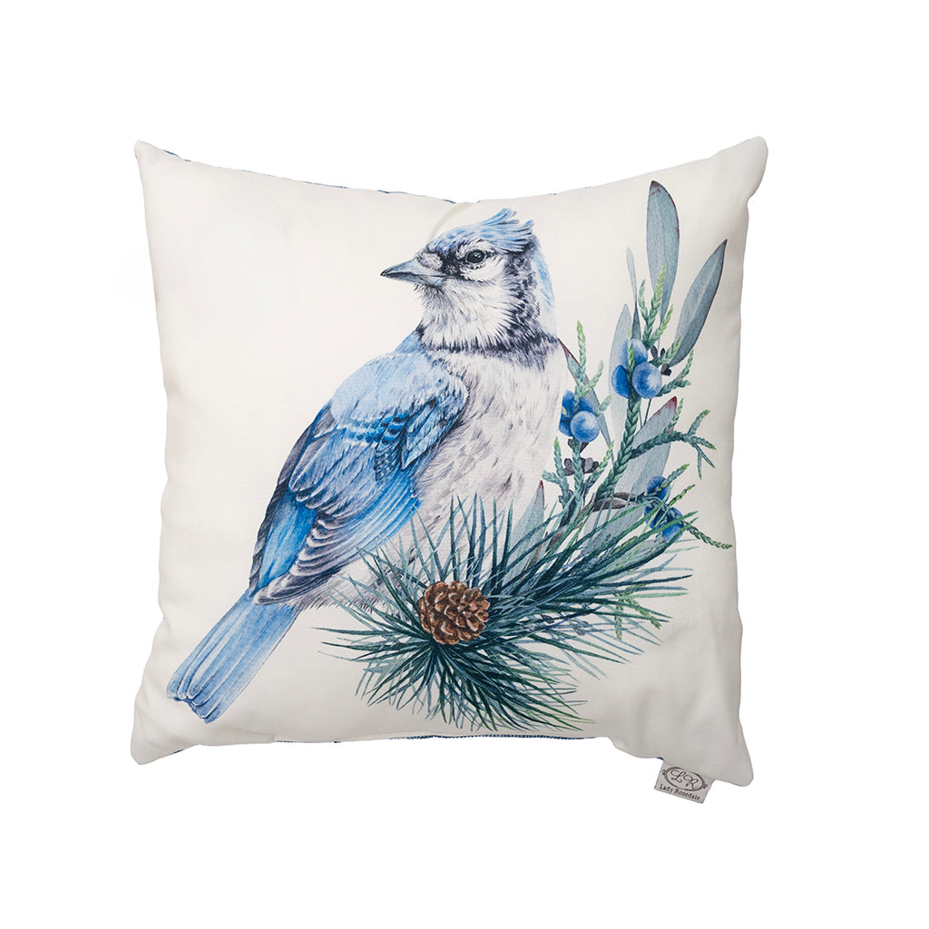 Blue Jay Outdoor Pillow 18x18"