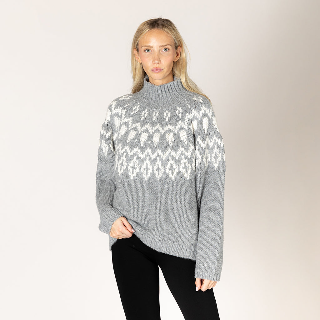Fair Isle Mock Sweater Cashmere