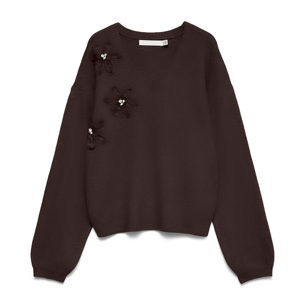 Vero Moda Smeralda V-Neck Pullover Chocolate Tort