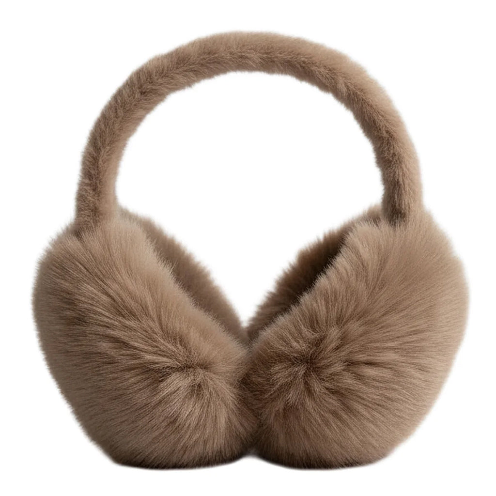 Fluffy Faux Fur Ear Muffs Tan