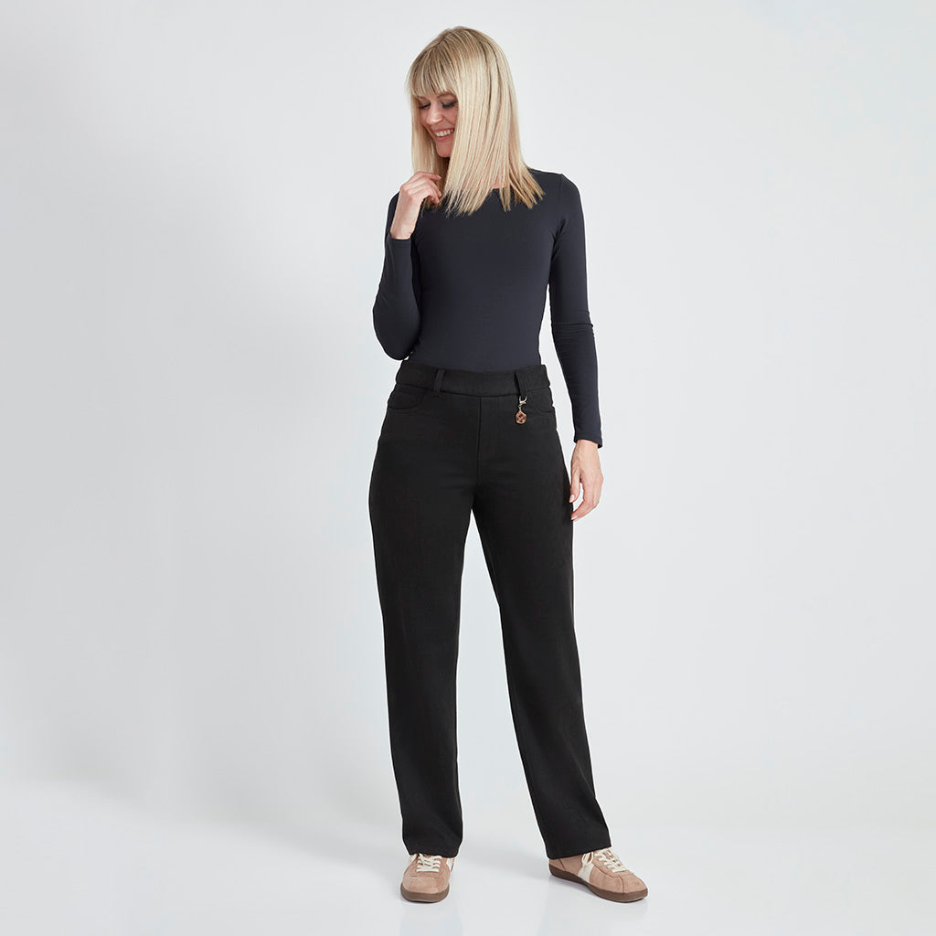 Faux Suede Pants Black