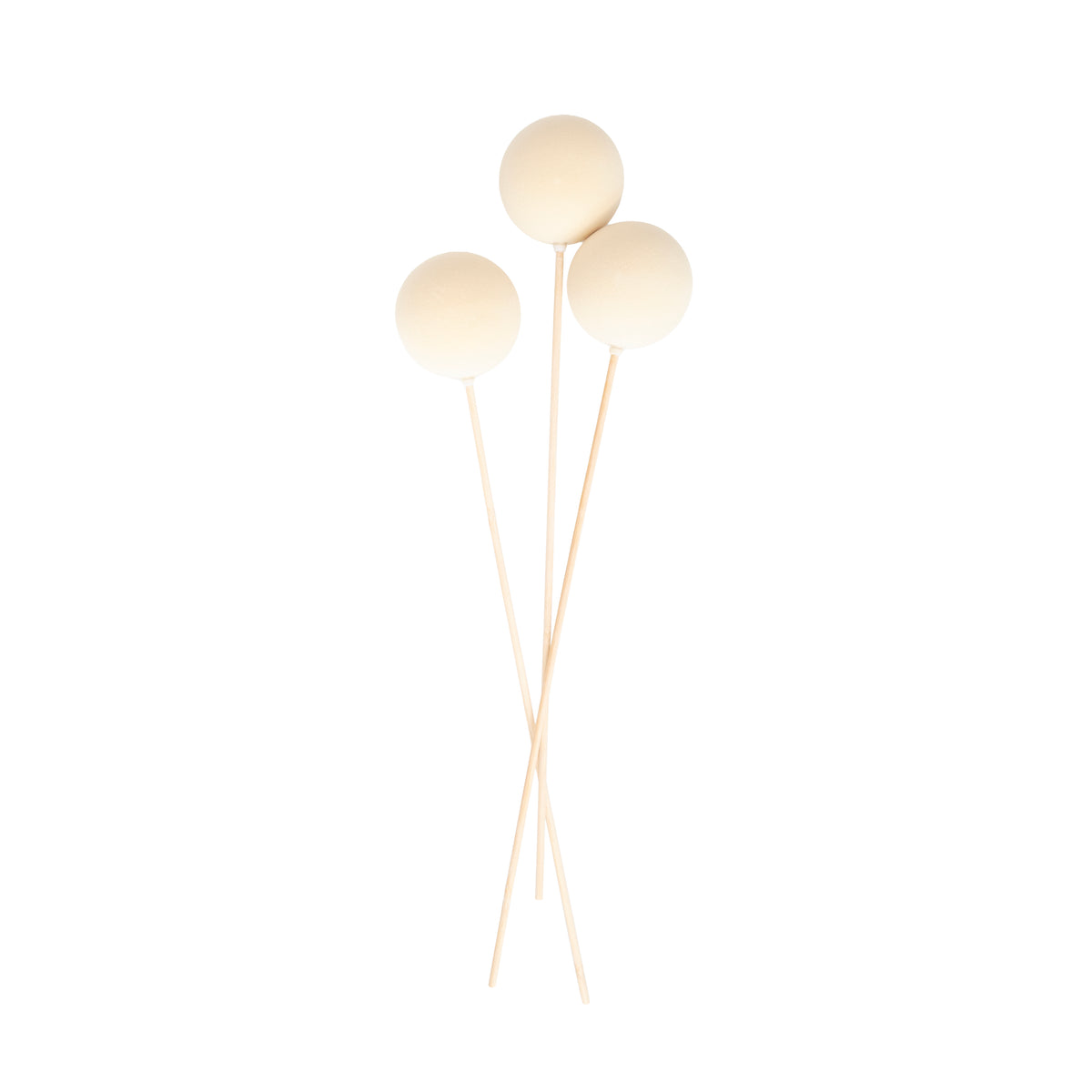 Ornamental Ball Flocked Cream 8cm