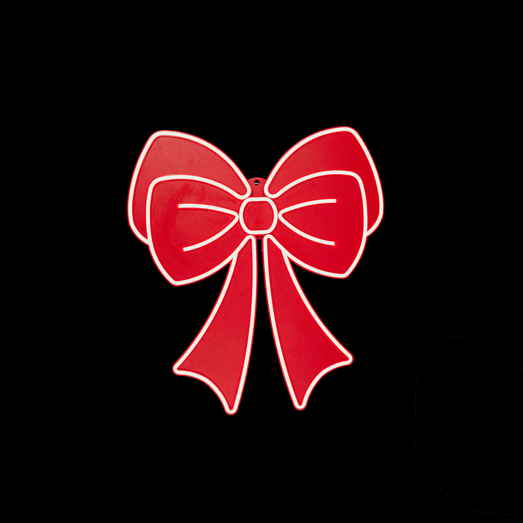 18" LED Strip Light Red Bow