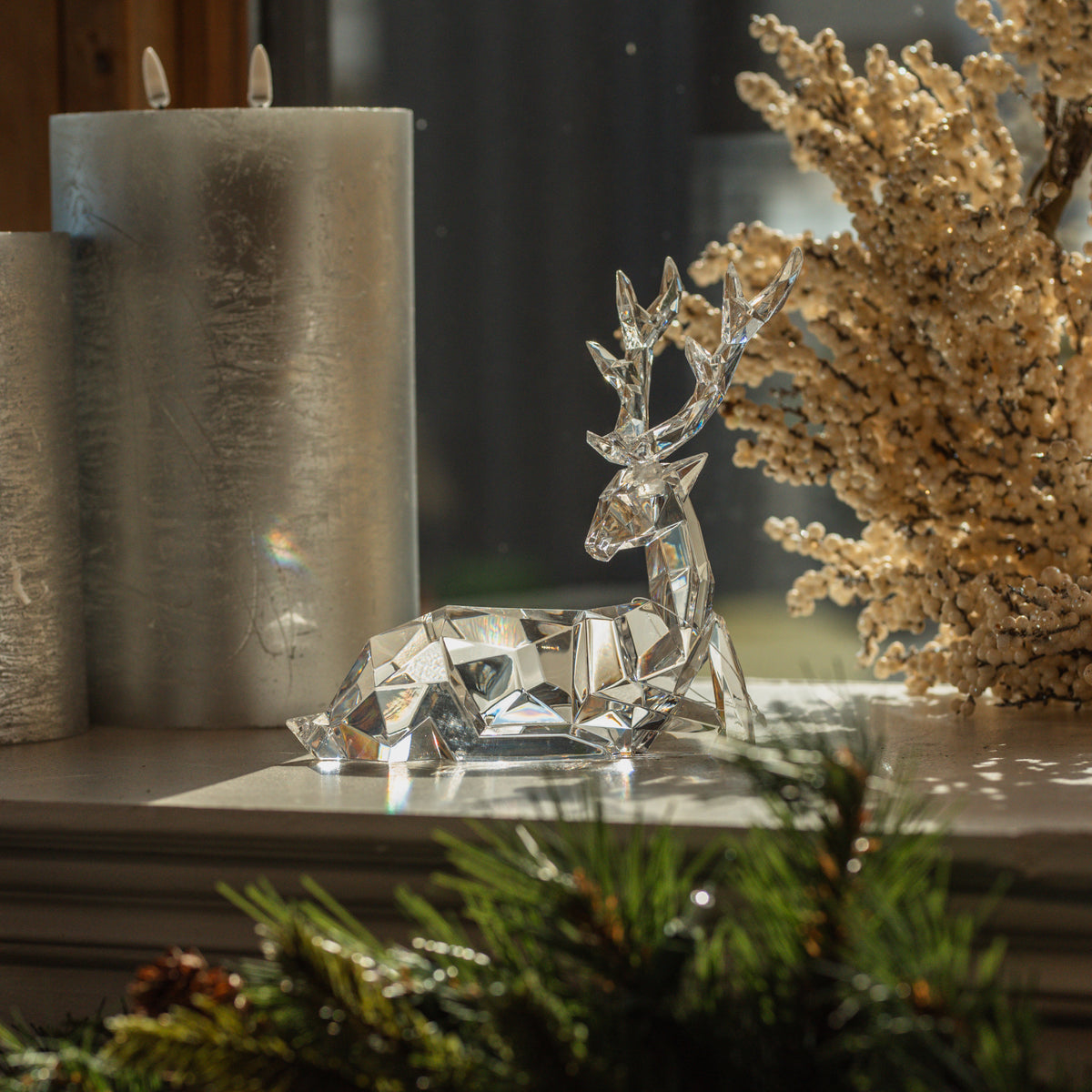 Crystal Reindeer Reclining