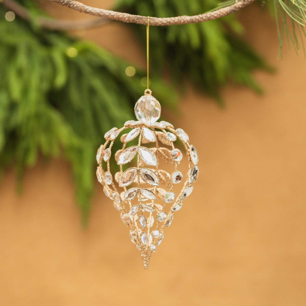Champagne Gem Ornament 7"