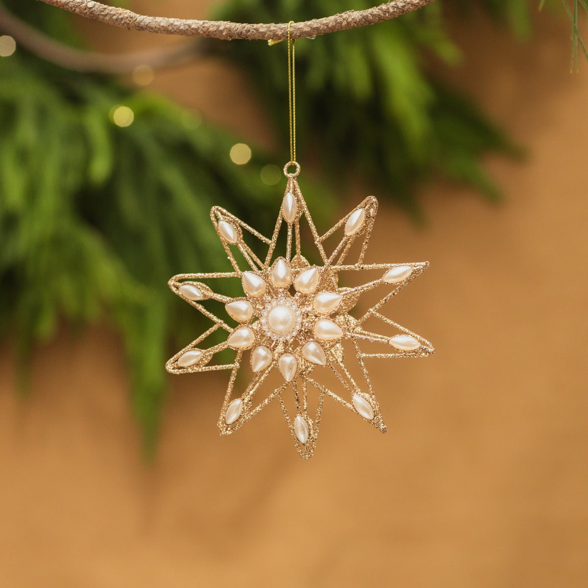 Star Pearl Ornament 5"