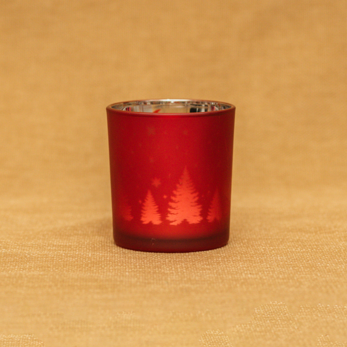 Red Tealight Holder Santa Sleigh Scene