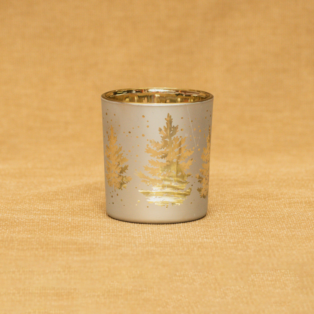Silver Tealight Holder Tree and Snow Scene
