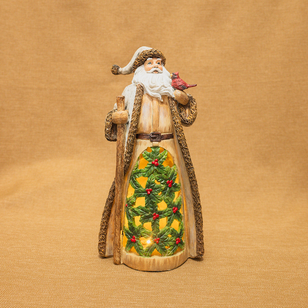 Woodland Santa Figure with Cardinal Accent