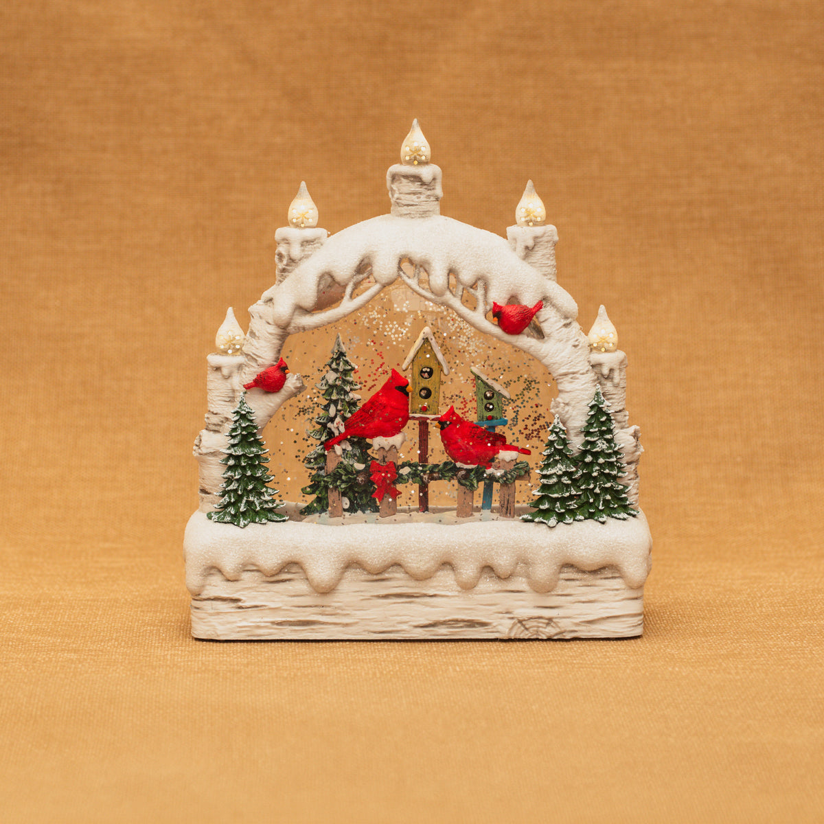 Cardinal Winter LED Spinning Water Globe