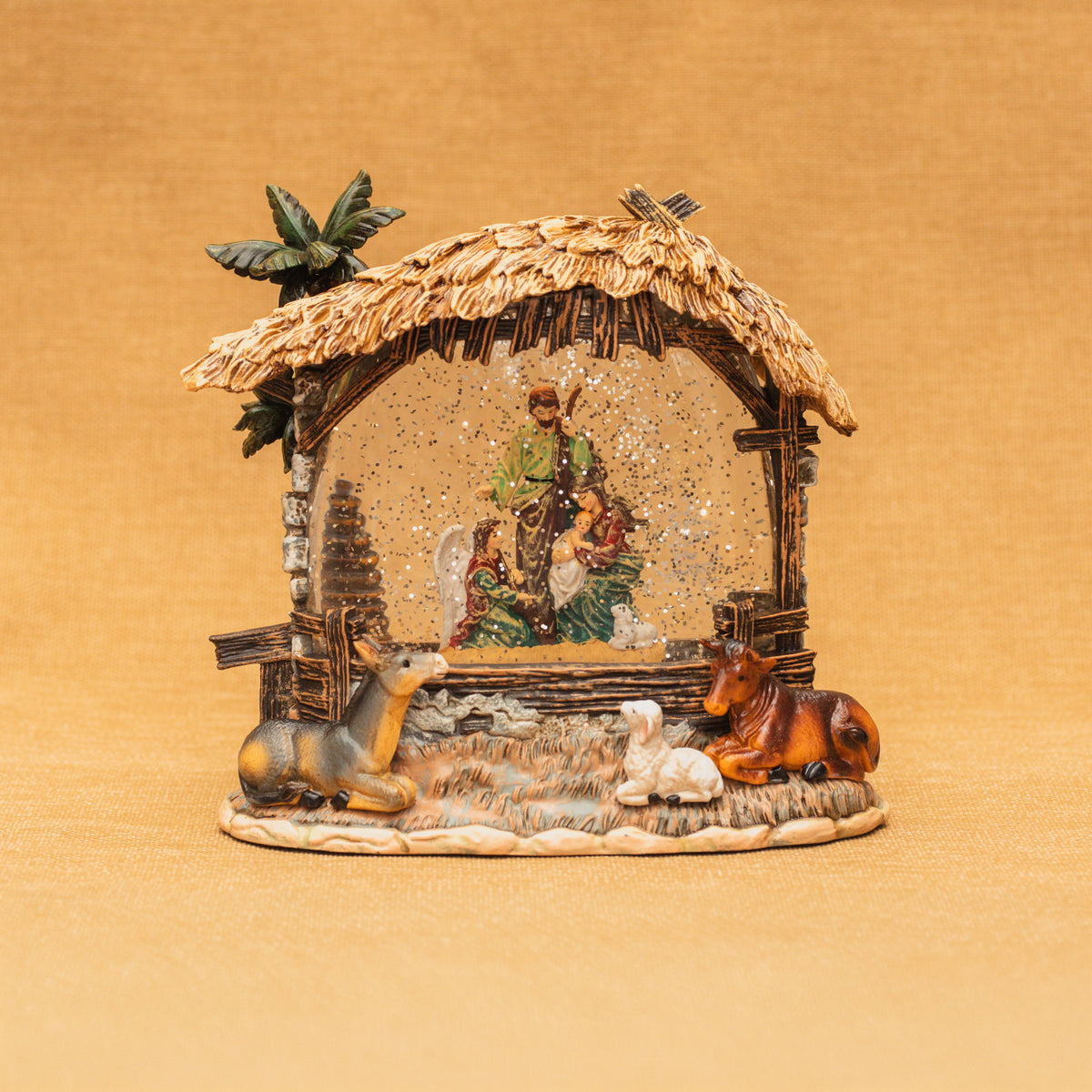 LED Spinning Water Nativity Globe