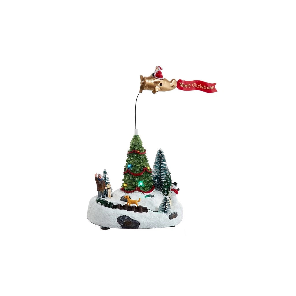LED Lighted Santa Christmas Scene