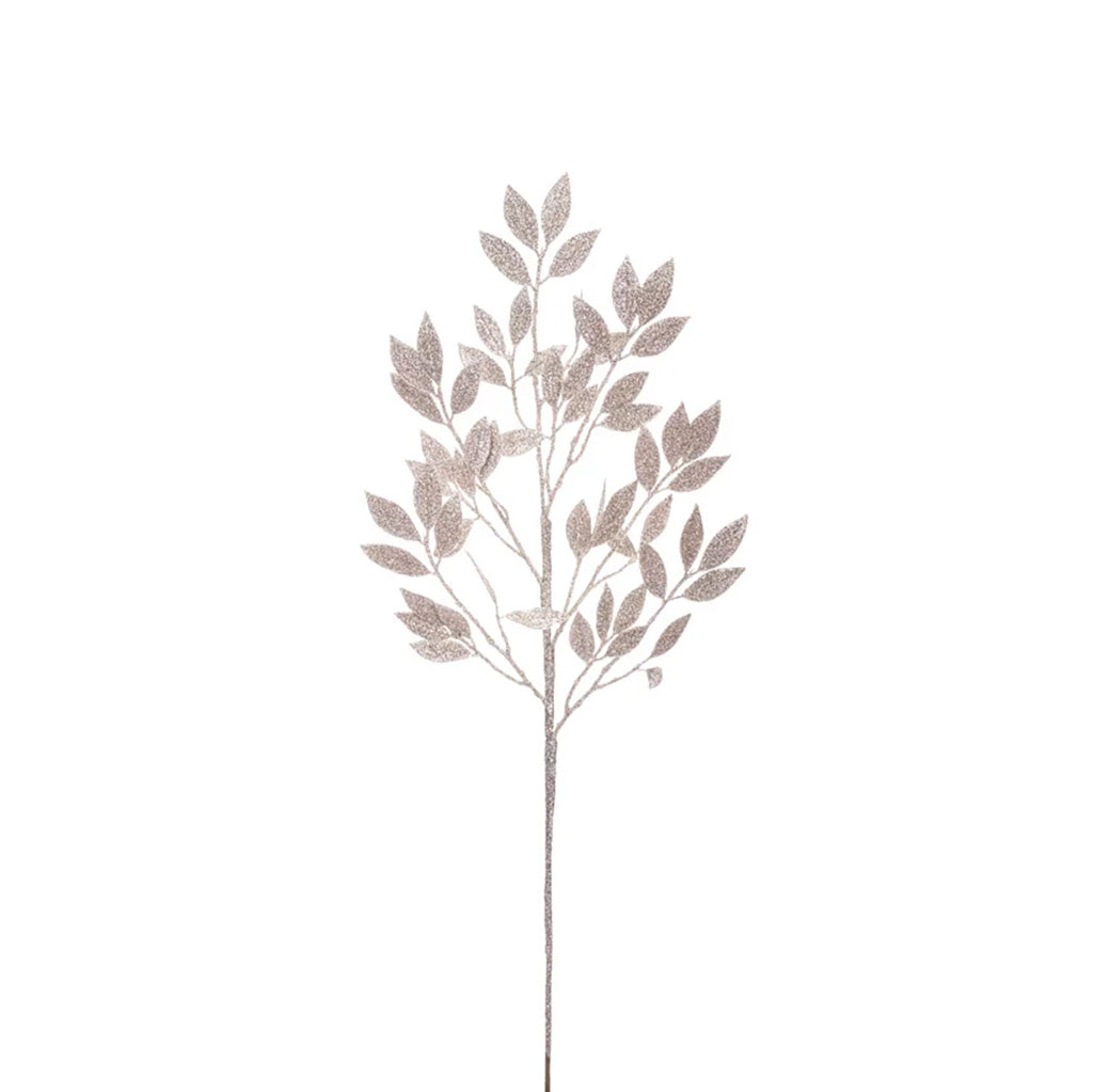 Pink Glitter Leaves Spray