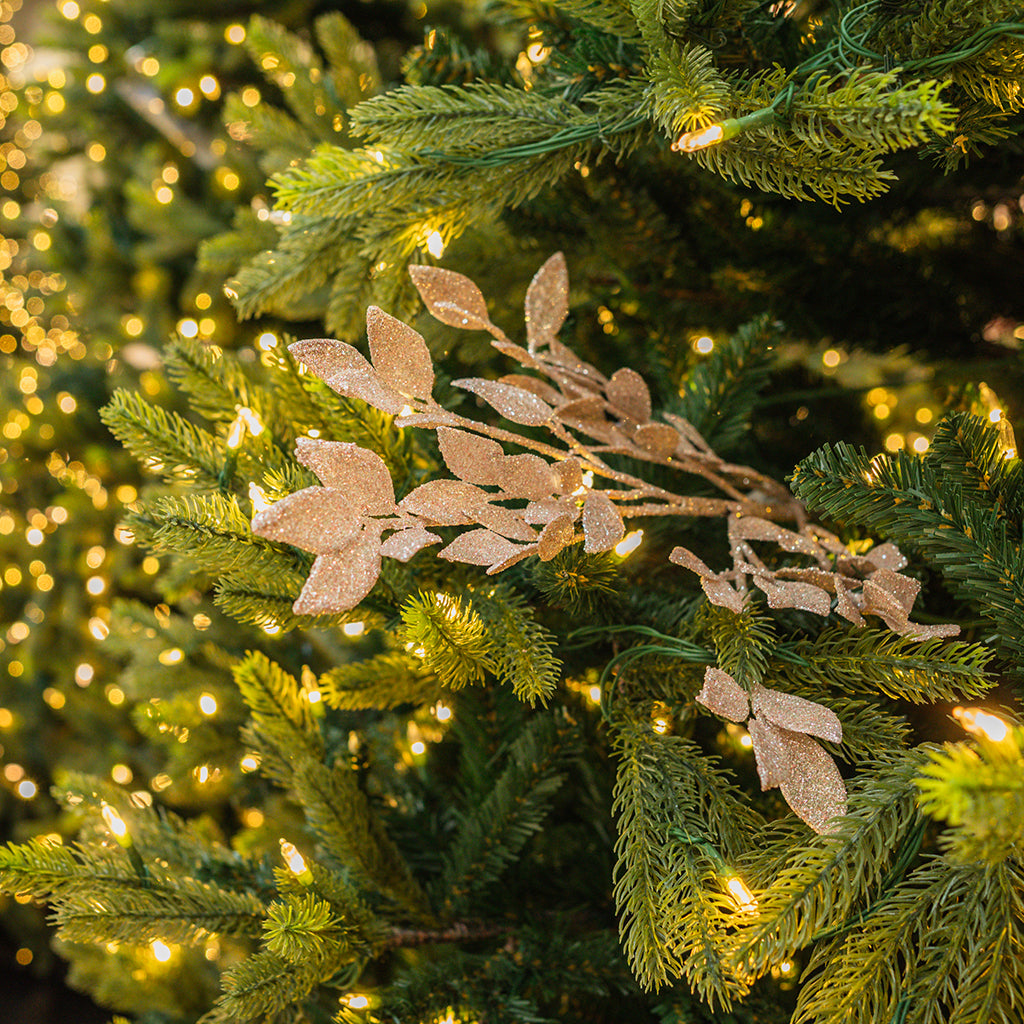 Pink Glitter Leaves Pick