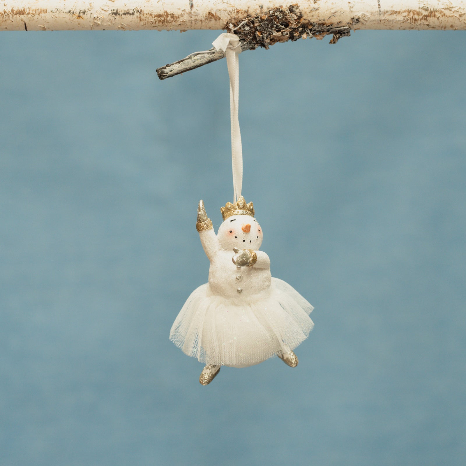 Glittered Snow Lady Ballerina Ornaments