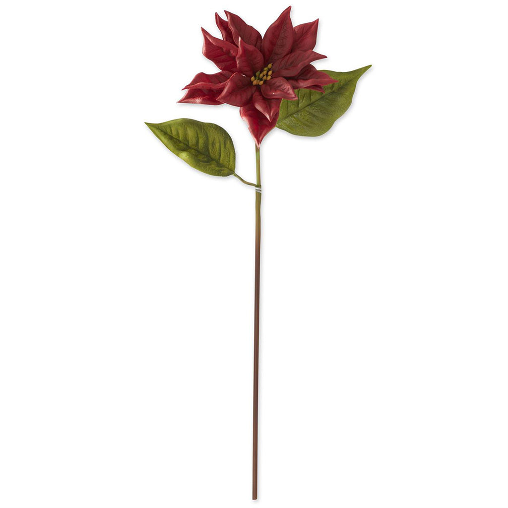 Real Touch Burgundy Pointsettia Stem 18"
