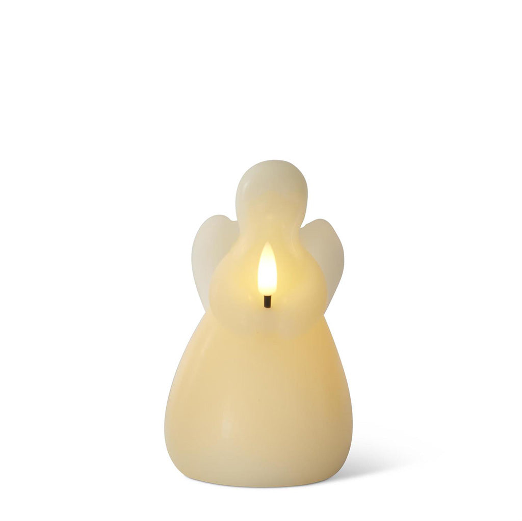 Cream LED Angel Candle 6"
