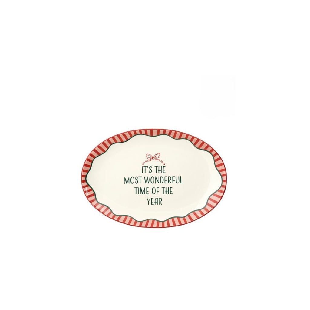 Sofia Oval Serving Plate Red