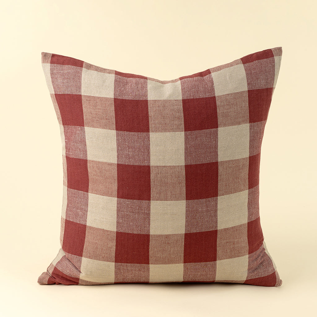 Hawthorne Red Gingham Pillow 24x24"