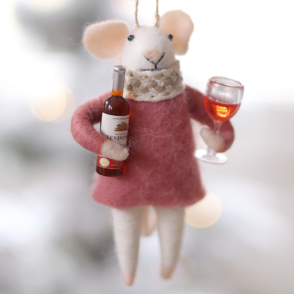 Merlot Millie Mouse Holiday Ornament