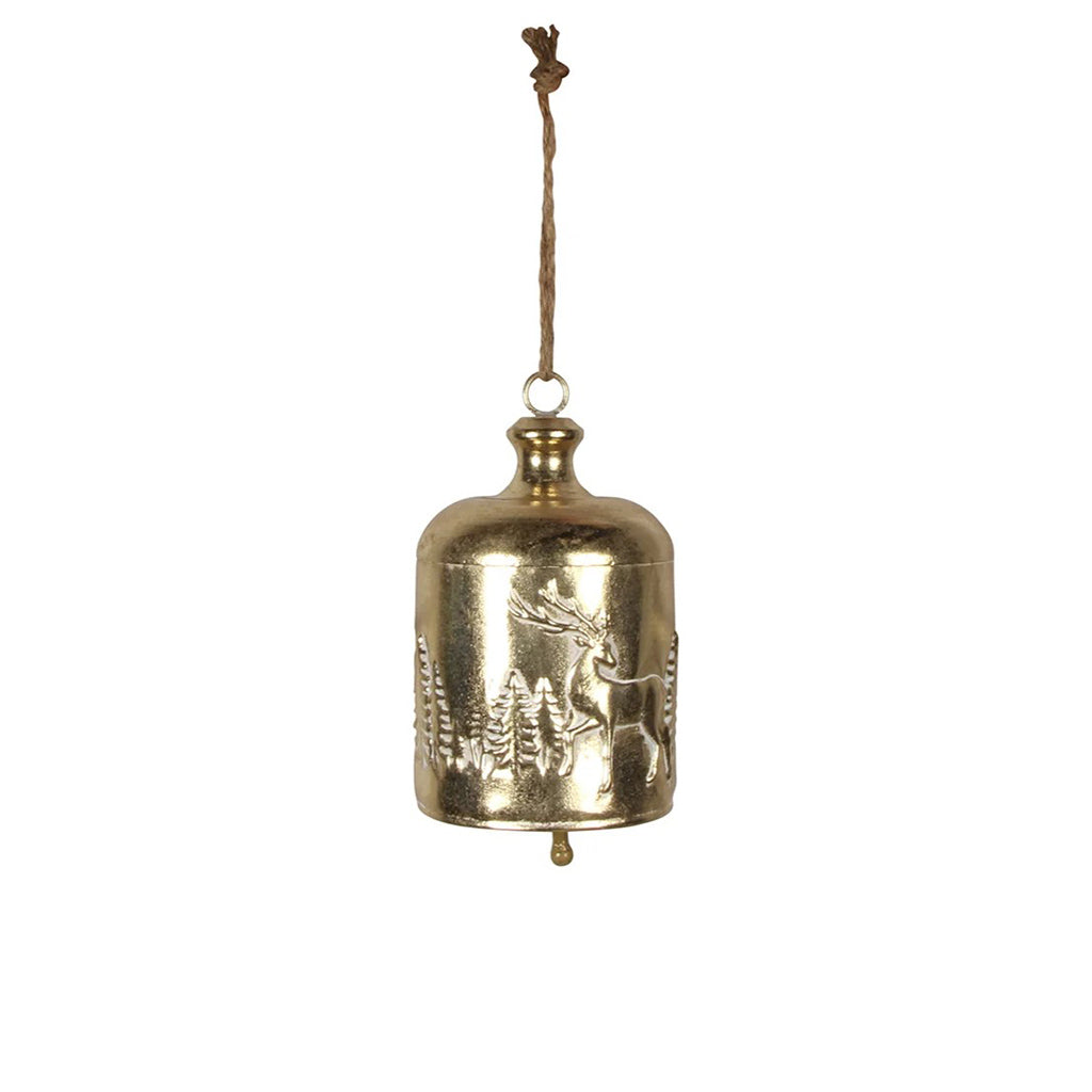 Reindeer Hanging Bell Soft Gold