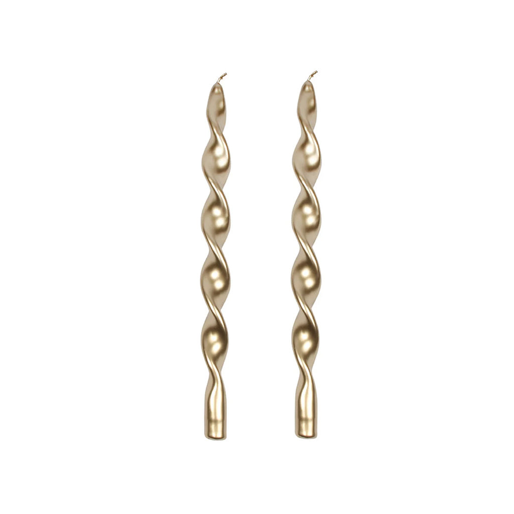 Swirl Candles Champagne set of 2