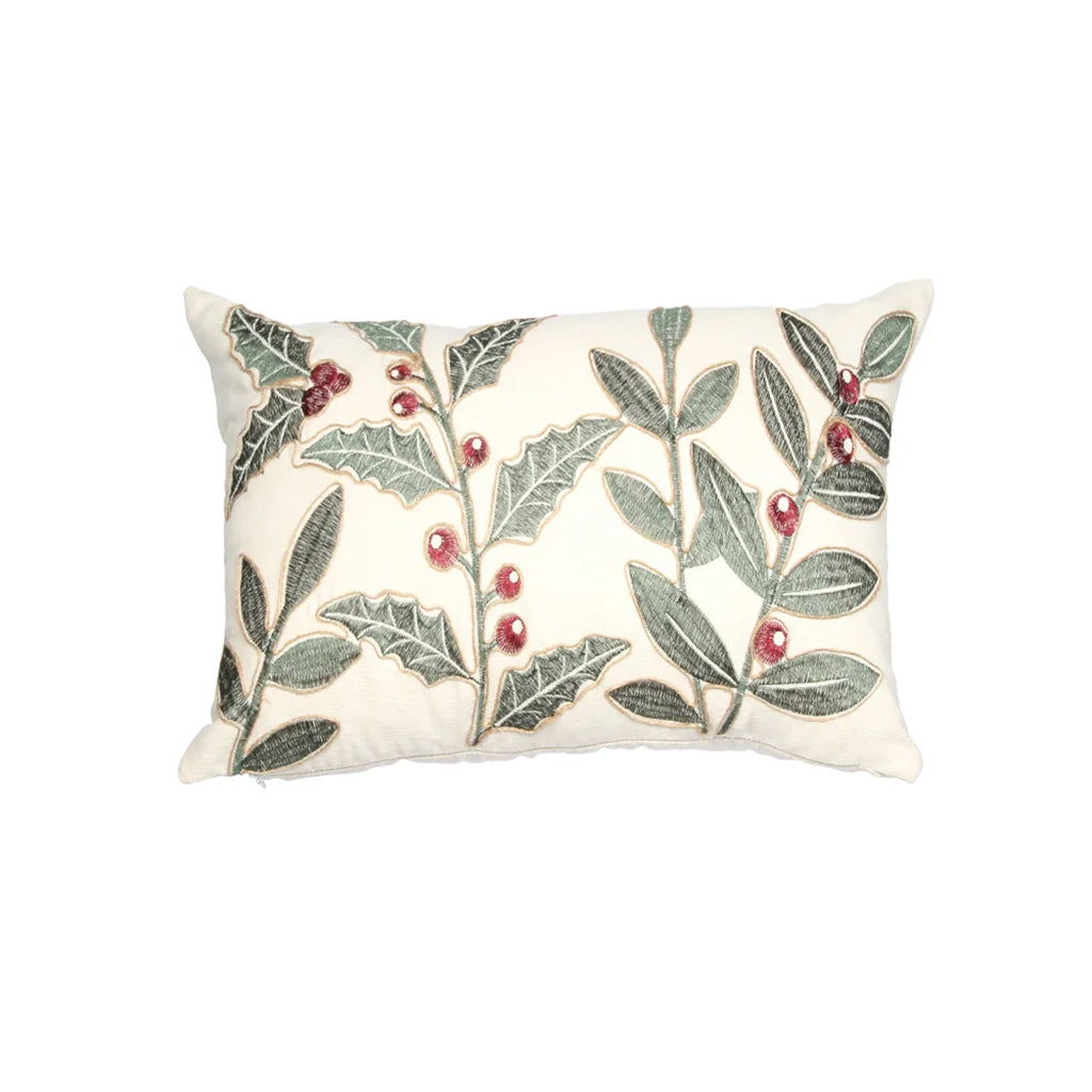 Holly Cushion with Tassles 12x20"