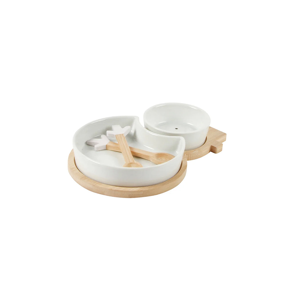 Snowman 5 piece Serving Set White