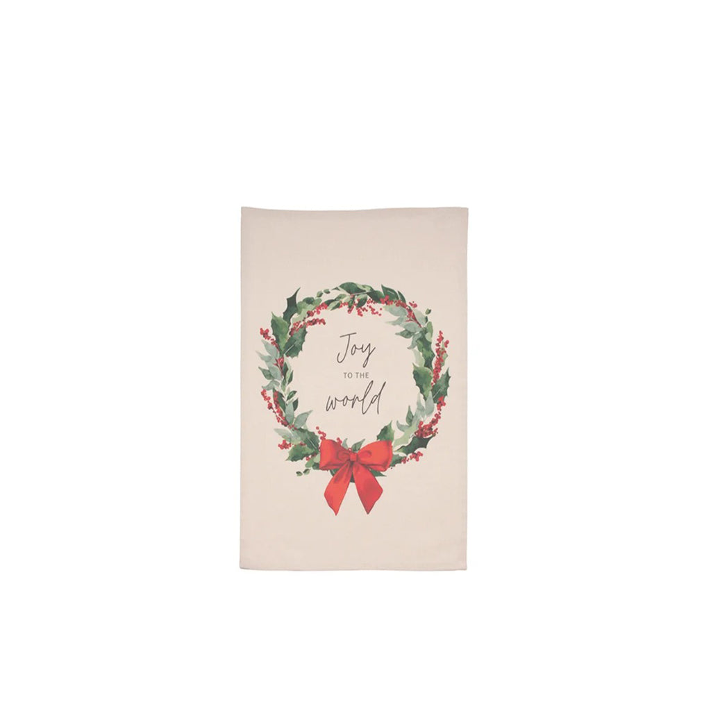 Joy To The World Single Kitchen Towel Green