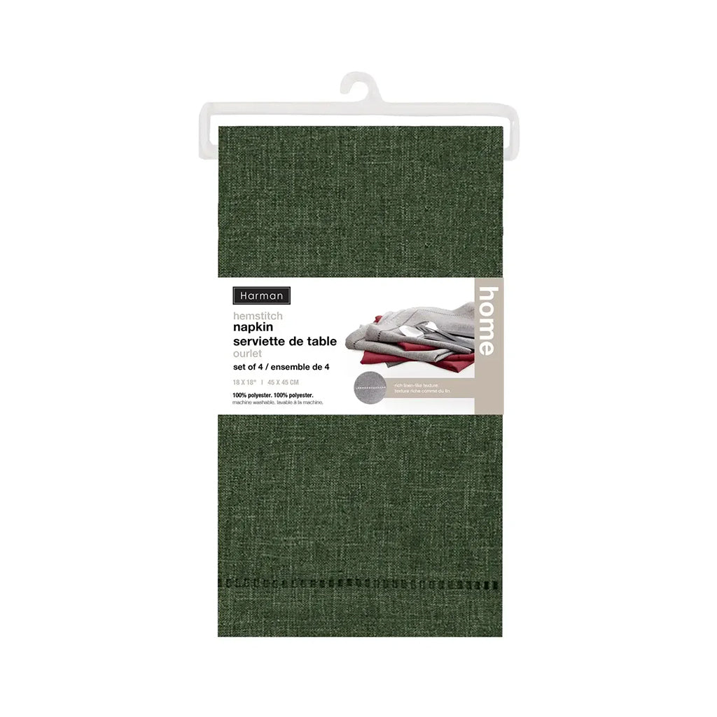 Hemstitch Napkin Set of 4 Forest